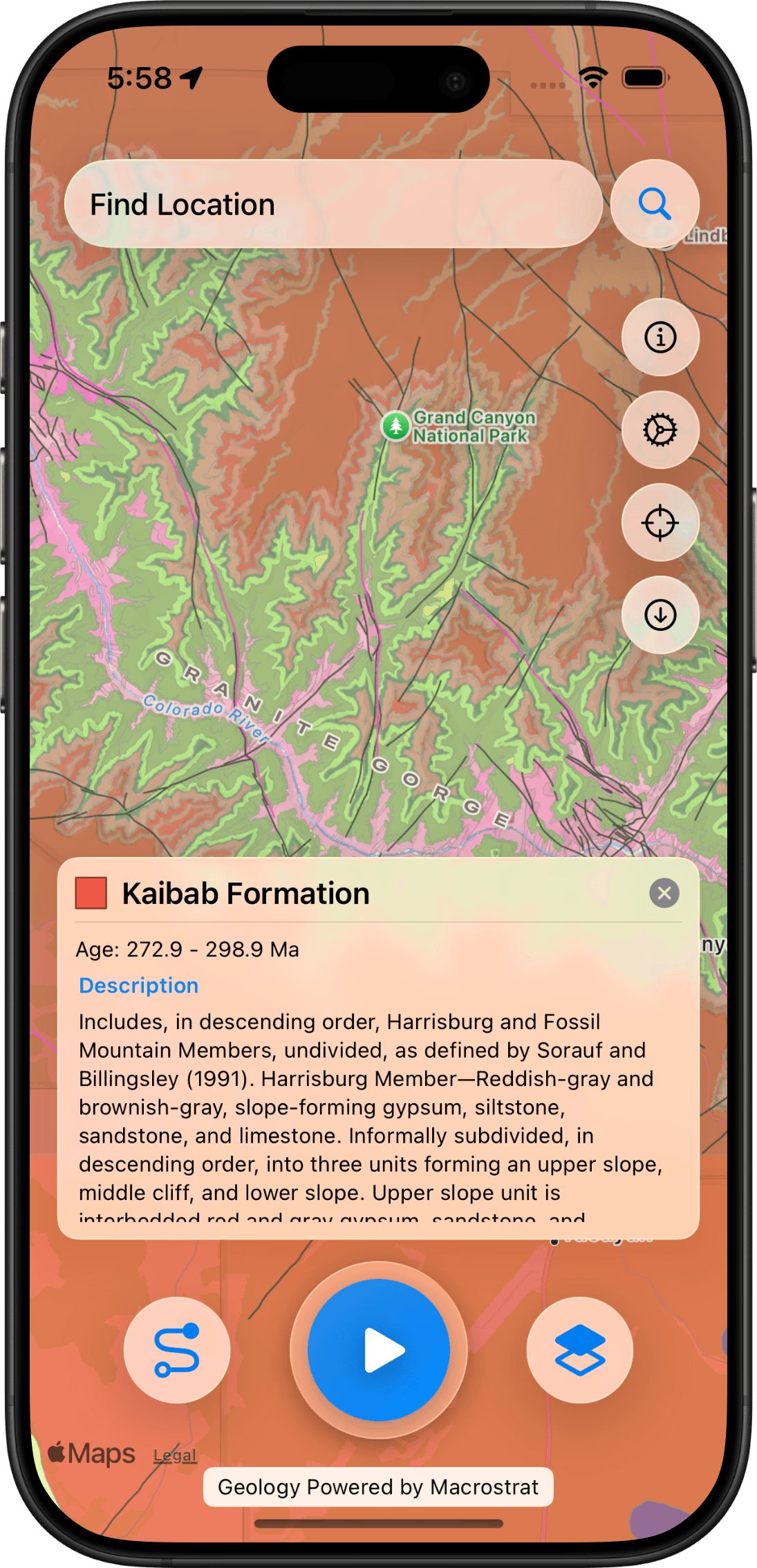 Backseat Geologist App - screenshot 1 - Yosemite National Park
